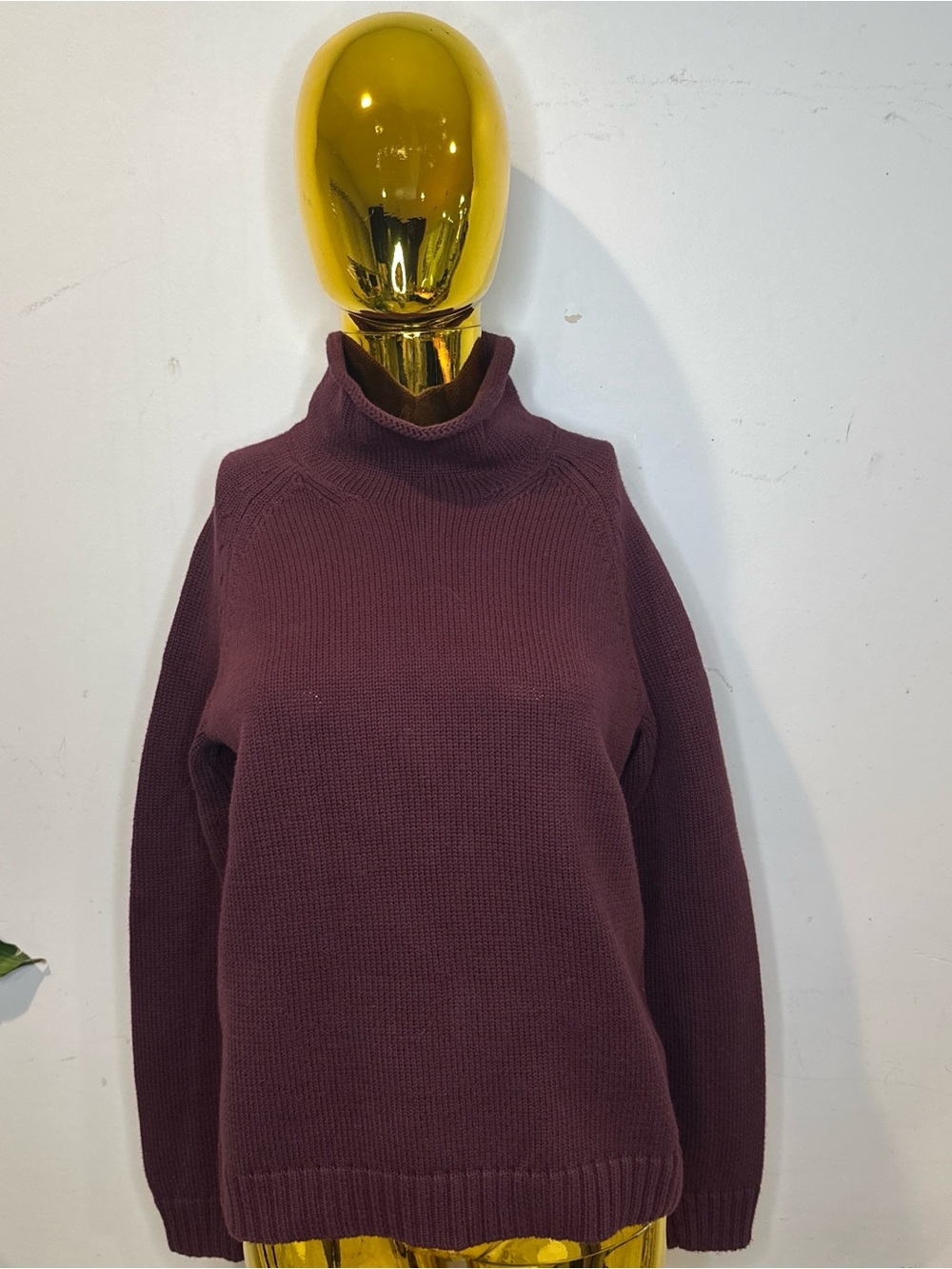Lands' End Turtleneck Sweater Fisherman Grunge Academia Purple Plum SMALL